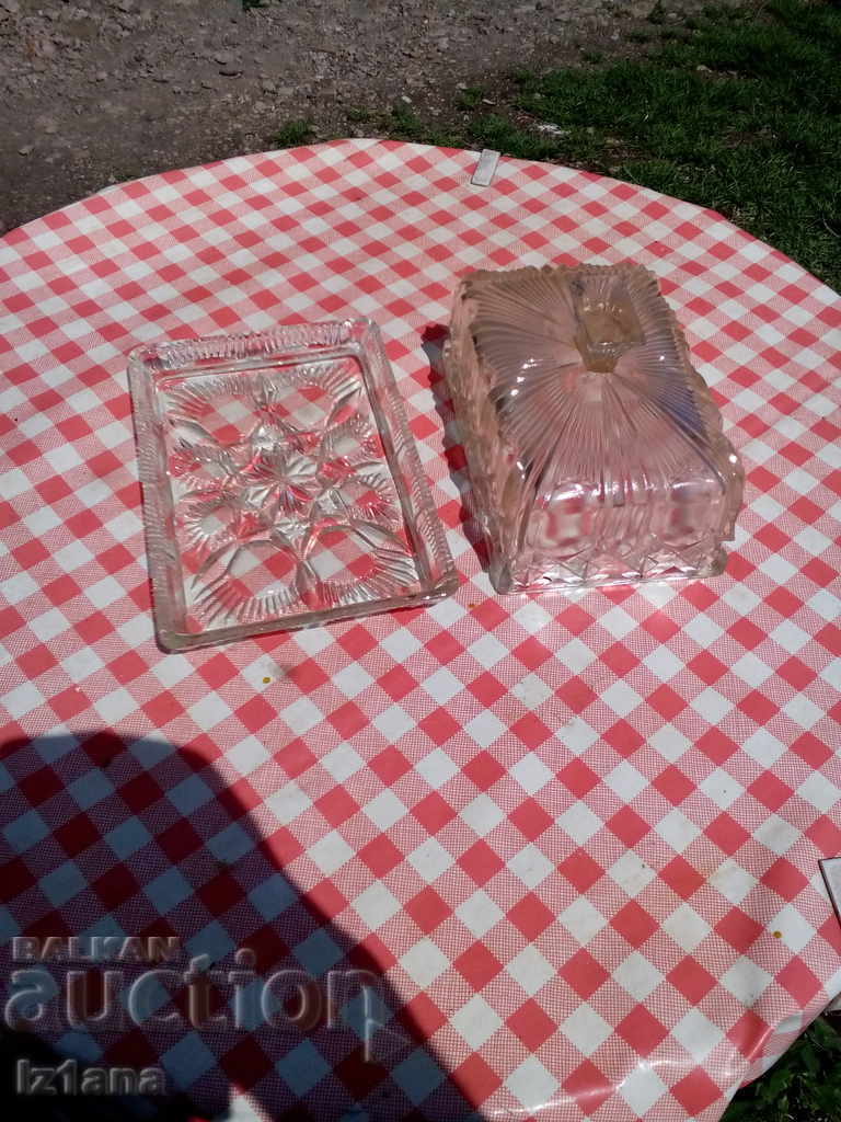 Delivery of Old glass bowl, butter dish Delivery of Old glass bowl, butter dish