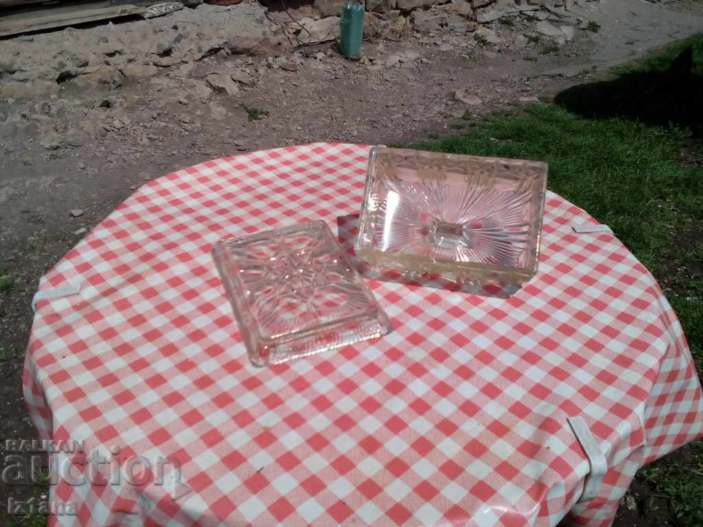 Old glass bowl, butter dish - 5 Old glass bowl, butter dish - 5