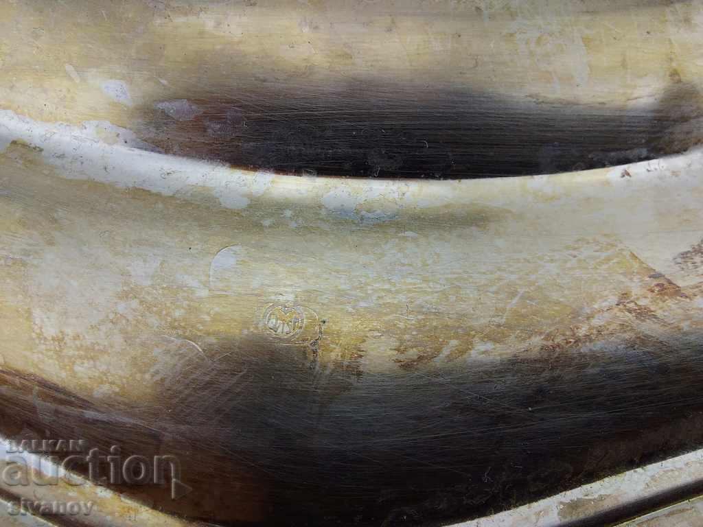 Delivery of Interesting Thick Silver Plated Plate 26cm B0143 Delivery of Interesting Thick Silver Plated Plate 26cm B0143