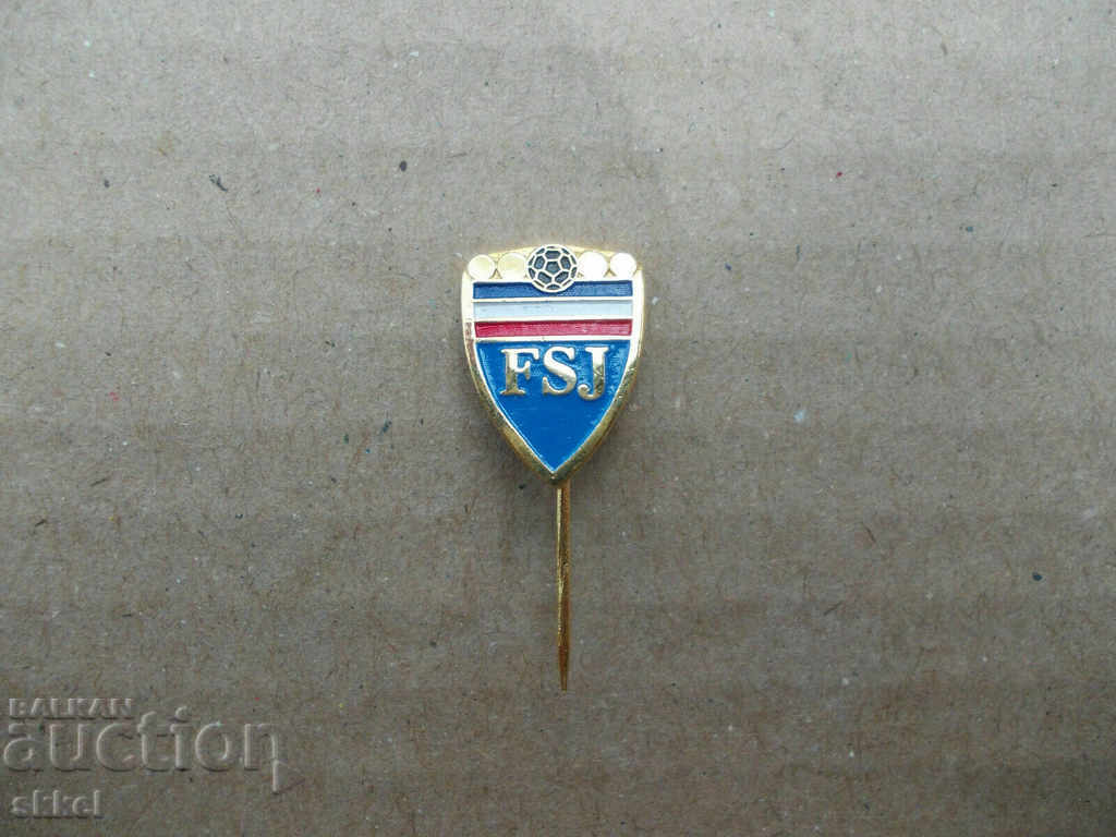 Soccer badge Federation of Yugoslavia rare soccer sign