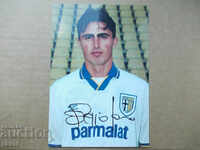 Αυτογράφημα κάρτας ποδοσφαίρου Dino Baggio Parma πρωτότυπο