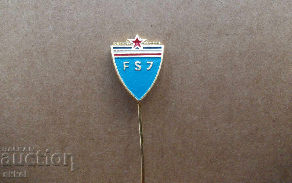Insigna de fotbal Federația Iugoslavia semn de fotbal