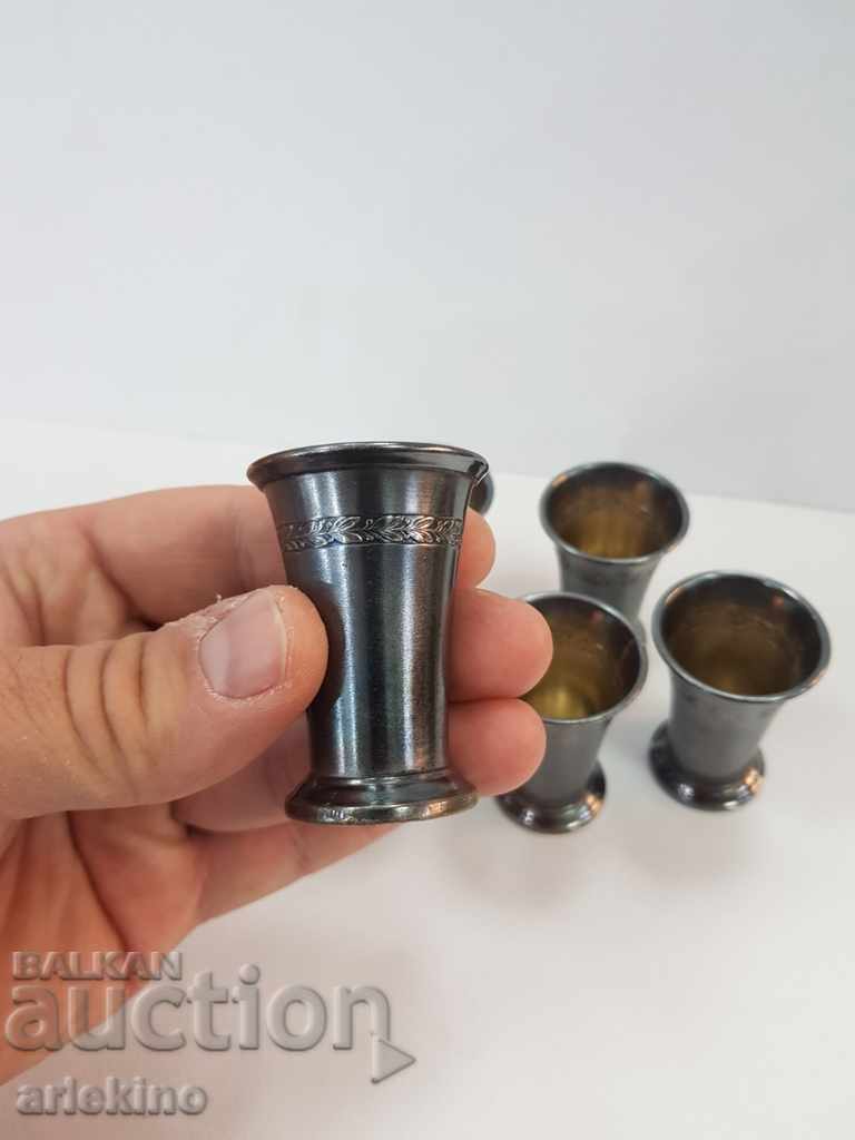 German liqueur cups silver plated WMF Germany - 5 German liqueur cups silver plated WMF Germany - 5