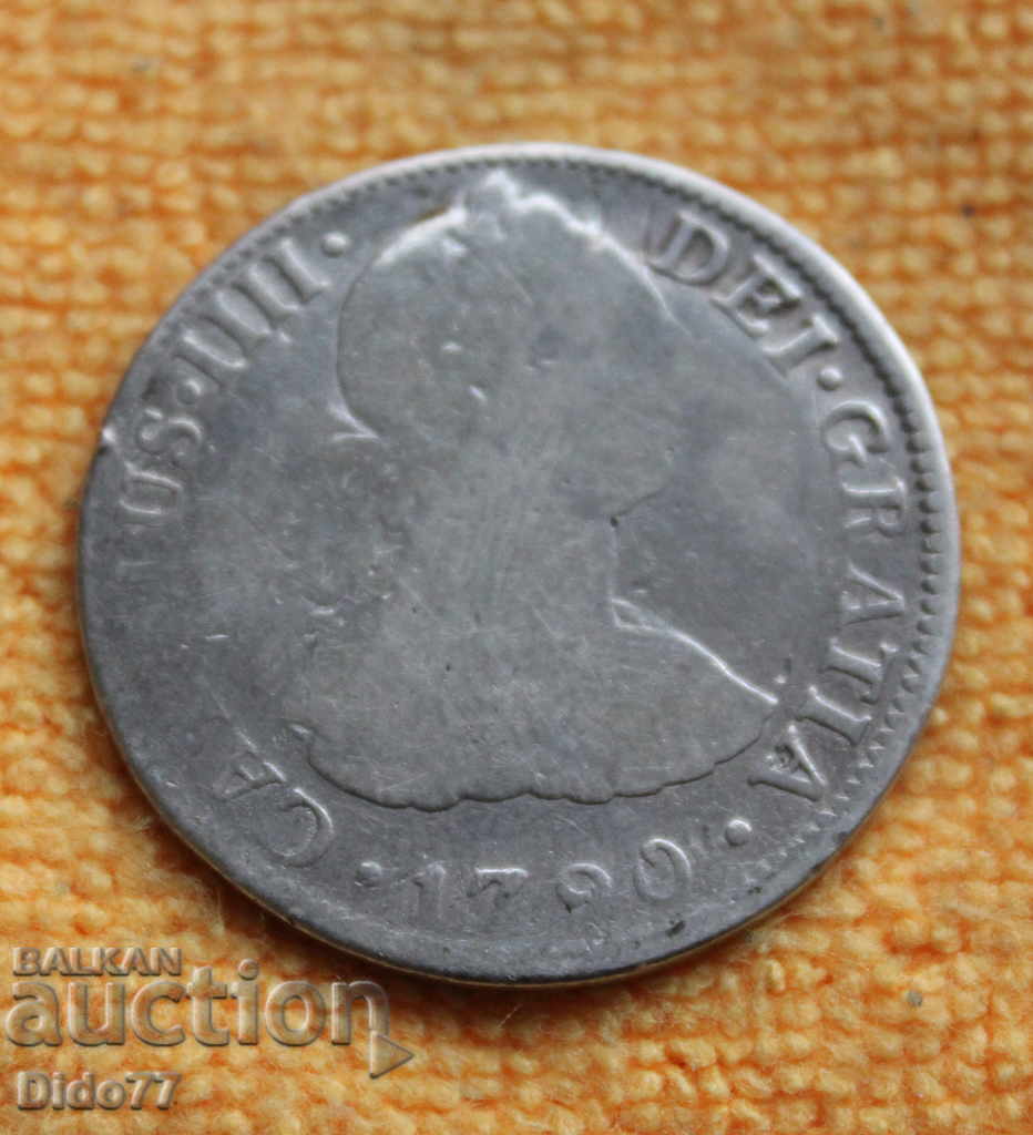 1790 - 2 Real, Spain, silver, super rare