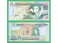 (¯`'•.¸ EASTERN CARIBBEAN $5 2008 UNC ¸.•'´¯)