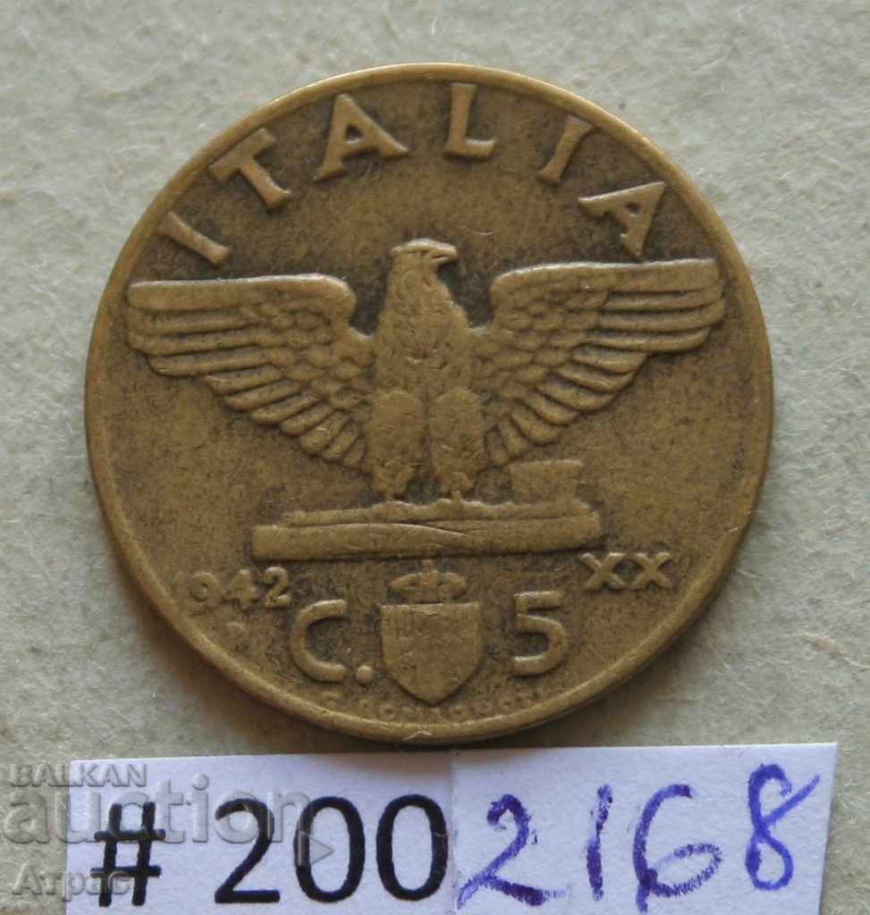 5 centimes 1942 Italy