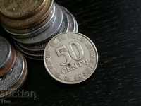 Монета - Литва - 50 цента | 1997г.