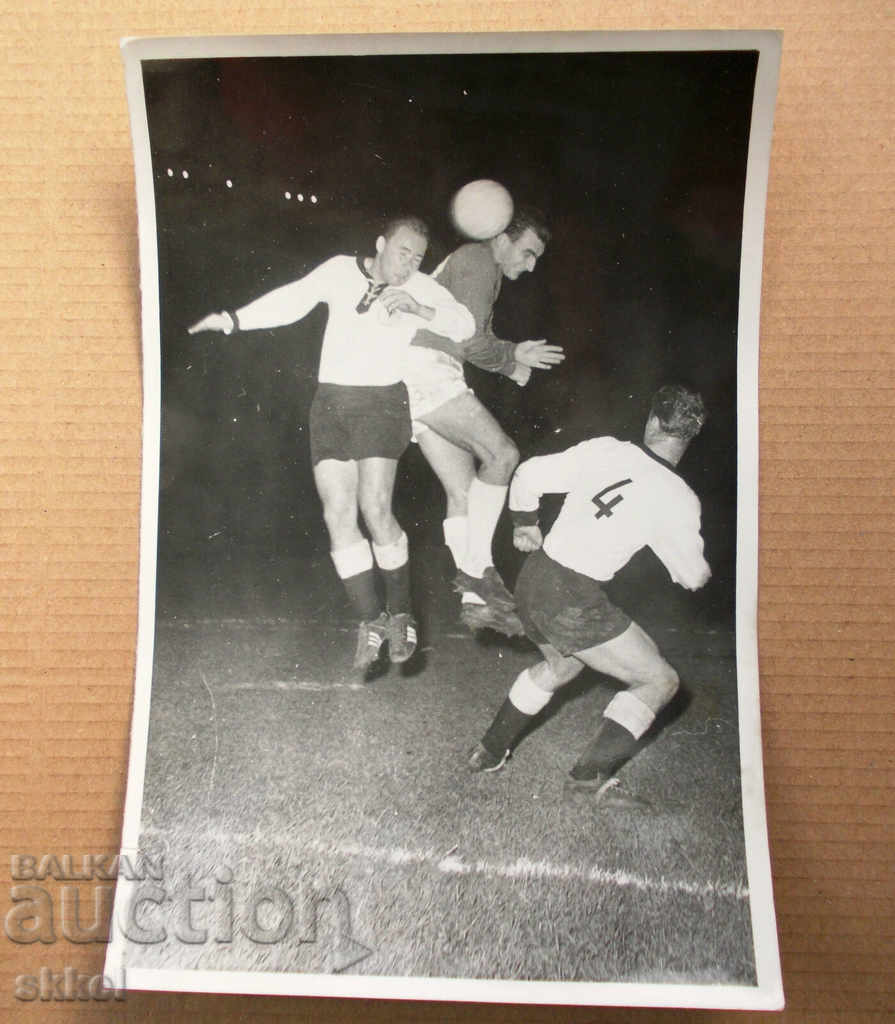 Πρωτότυπο φωτογραφία ποδοσφαίρου Βουλγαρία - Γερμανία 1960 φωτογραφία τύπου