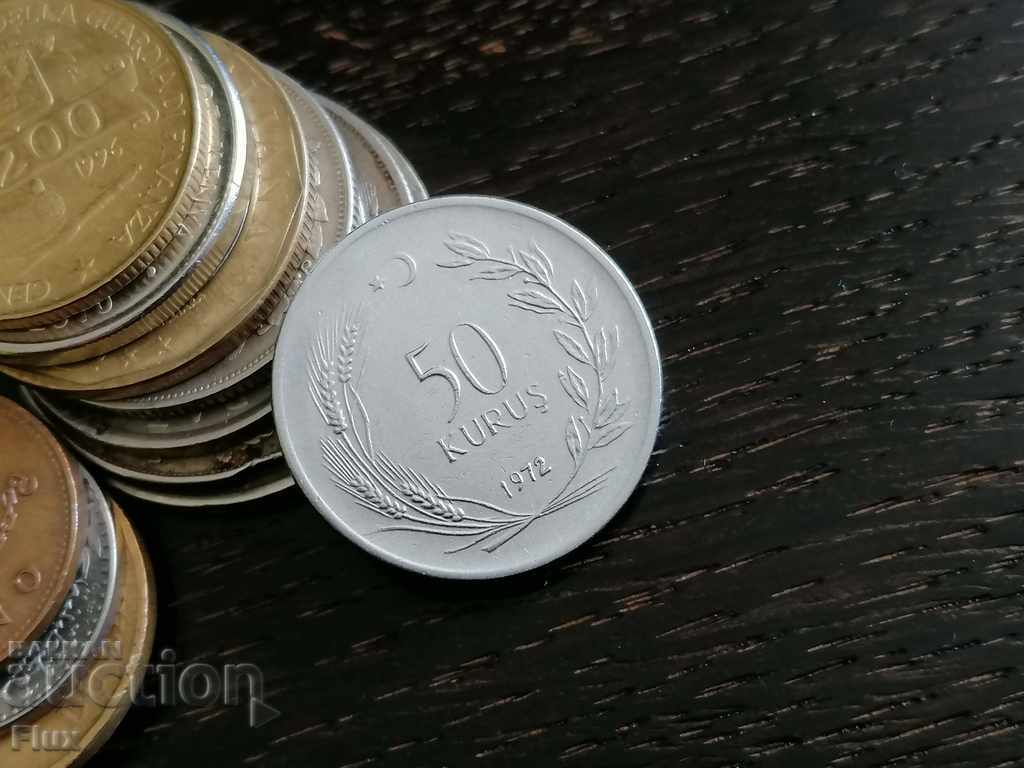 Монета - Турция - 50 куруша | 1972г.