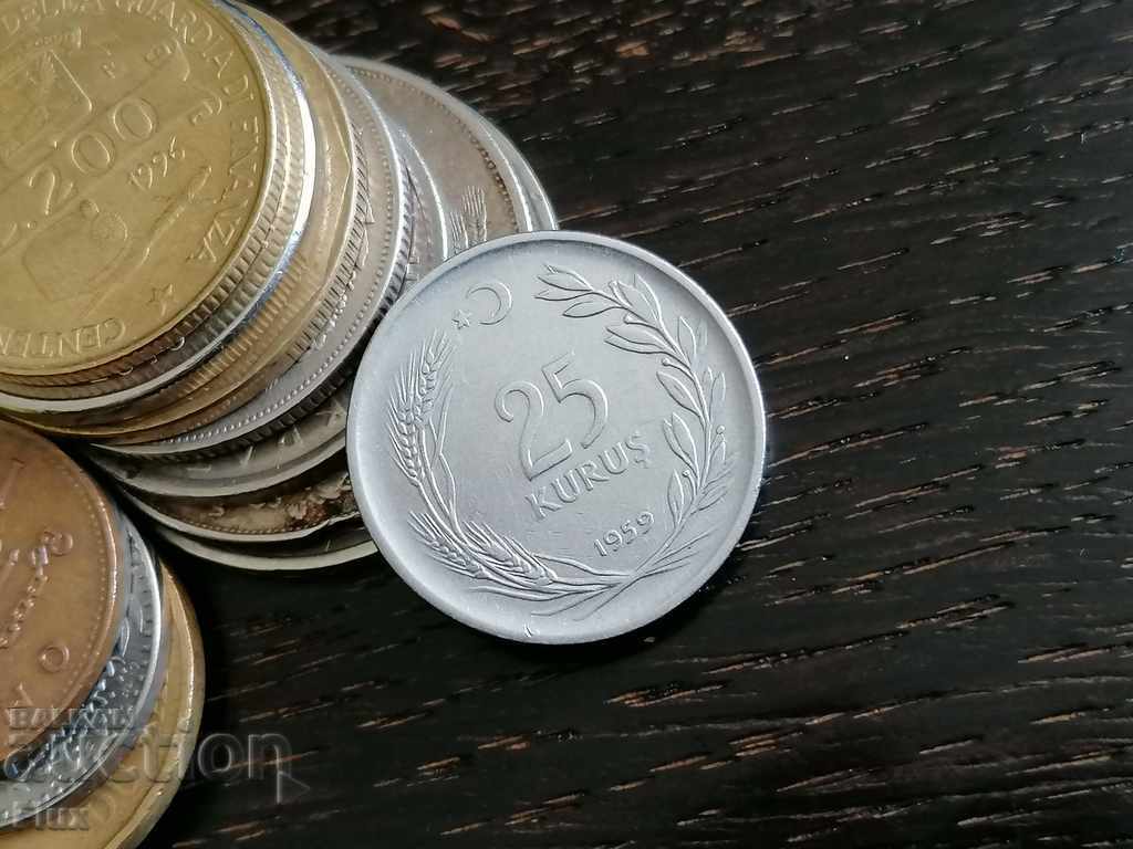 Coin - Turkey - 25 currus | 1959