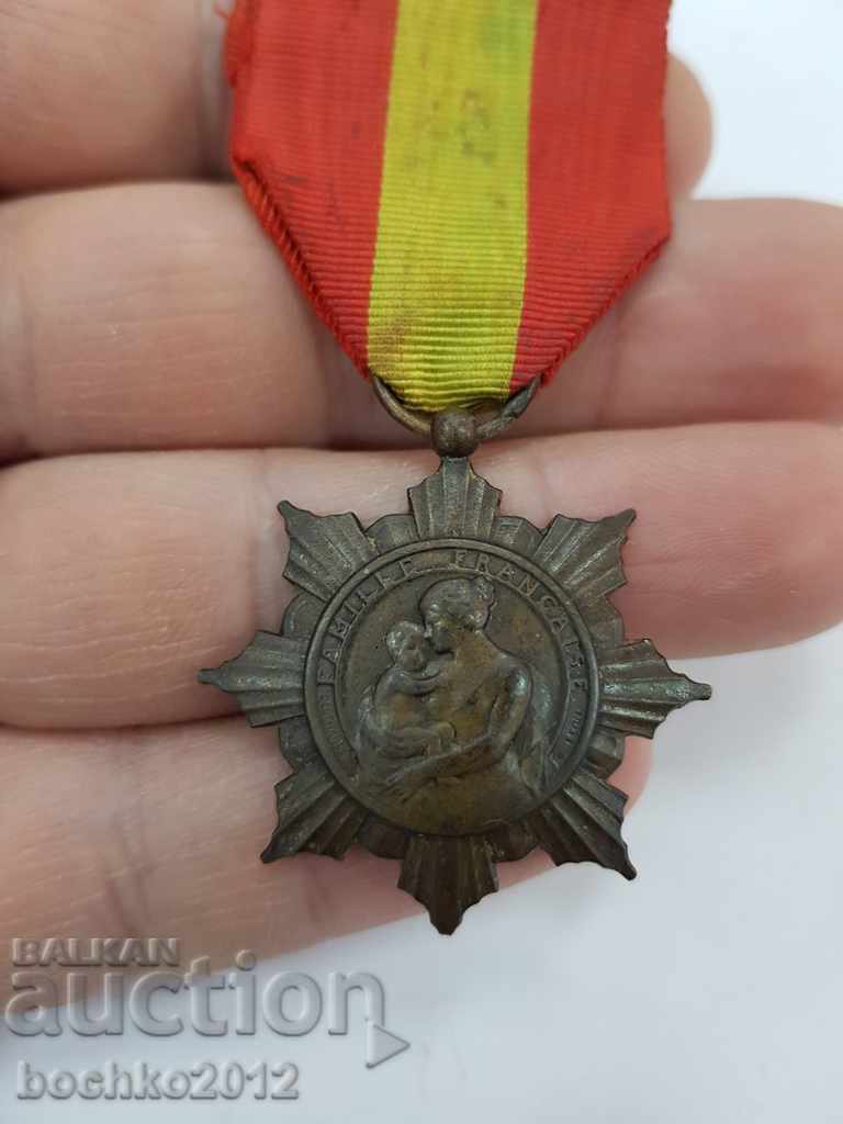 Συλλεκτικό παλιό γαλλικό μετάλλιο με κορδέλα