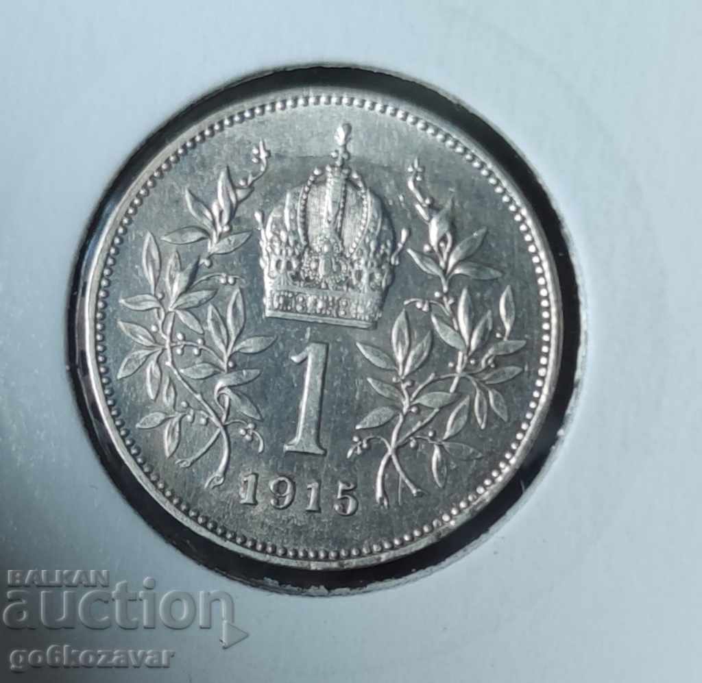 Австрия 1 корона 1915г Сребро UNC - 5 Австрия 1 корона 1915г Сребро UNC - 5