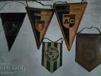 Old football flags and books