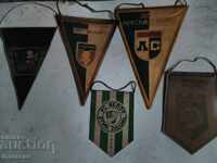 Old football flags and books