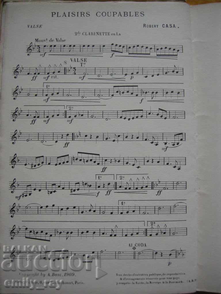 Sheet music / scores - Plaisirs Coupables - Robert Casa - 5 Sheet music / scores - Plaisirs Coupables - Robert Casa - 5