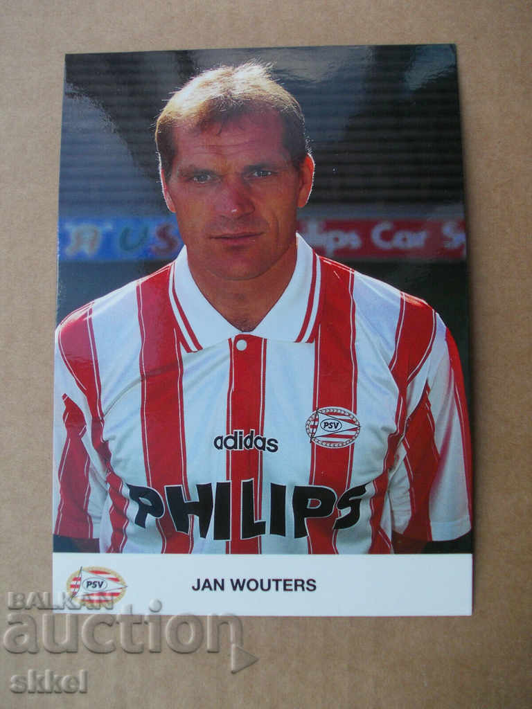 Original PSV Eindhoven football card by Jan Wooters