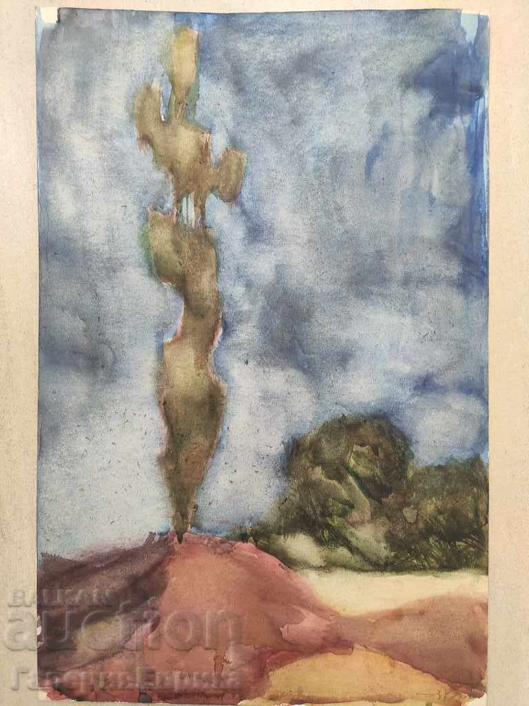 Watercolor Chavdar Valov "Cactus"
