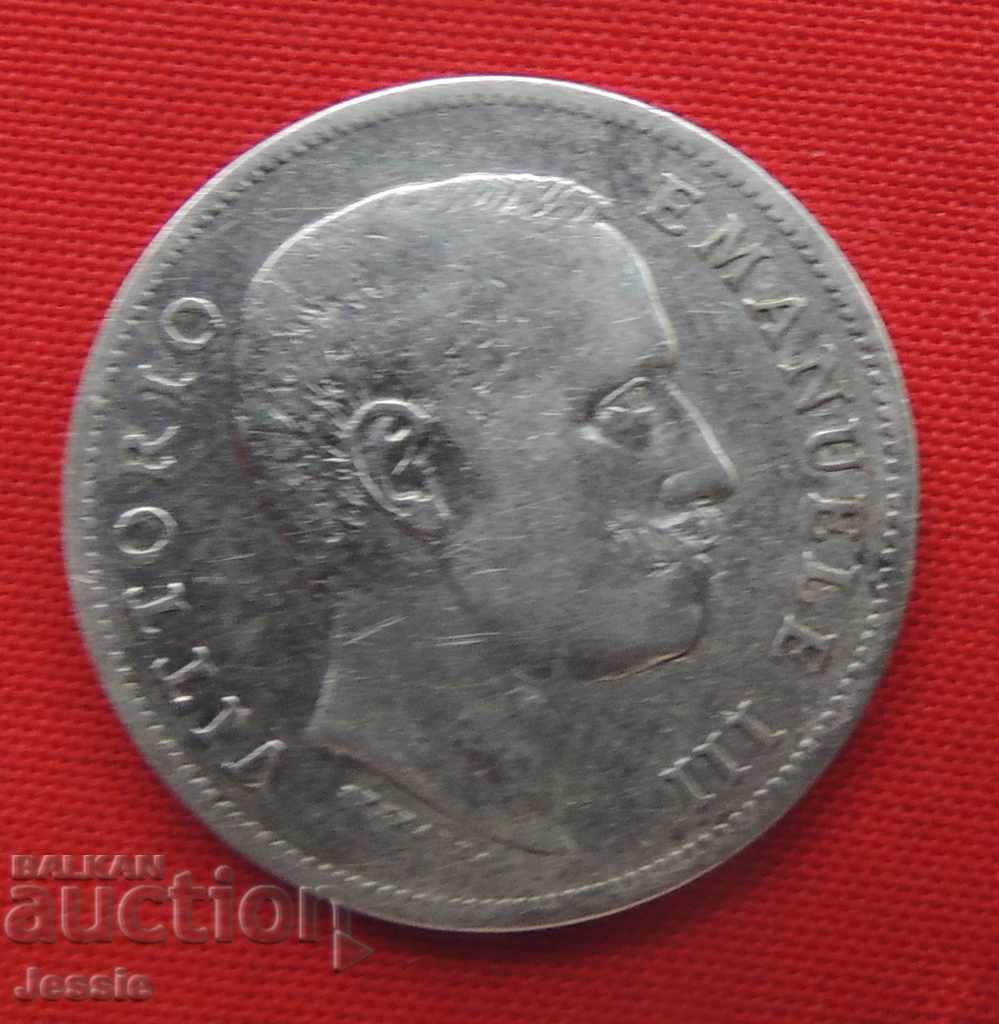 Licitație 1 lira 1907 R Italia - argint