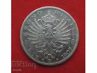 1 лирa 1907 R Италия - сребро