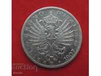 1 lira 1907 R Italia - argint