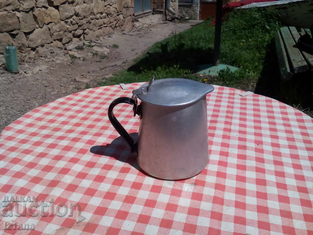 Auction Old aluminum kettle, cezve Auction Old aluminum kettle, cezve