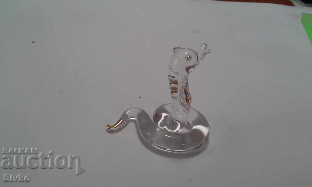 Glass figurine with gilded snake
