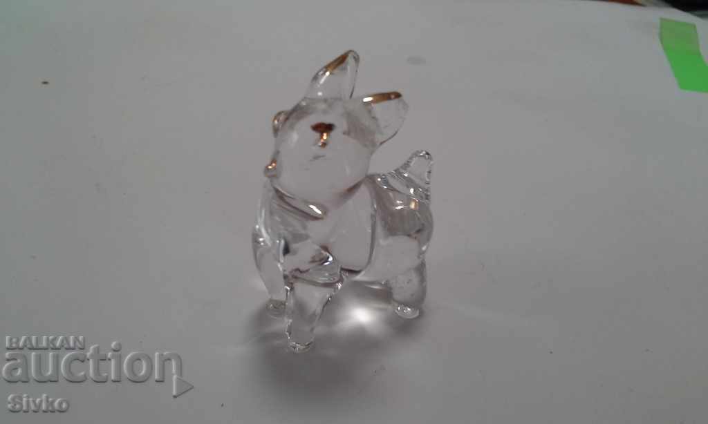 Glass figurine with a gilded puppy with price 1.99 BGN | € 1.02