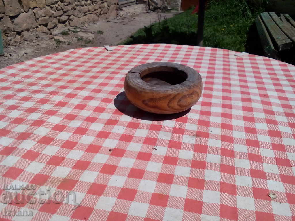 Old wooden ashtray