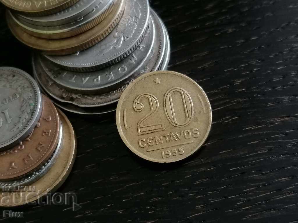 Coin - Brazil - 20 cents 1955