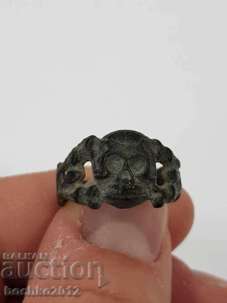 Rare original German ring with snakes and skull WWII with price 320.00 BGN | € 163.61
