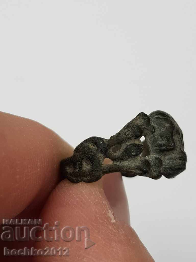 Auction  Rare original German ring with snakes and skull WWII