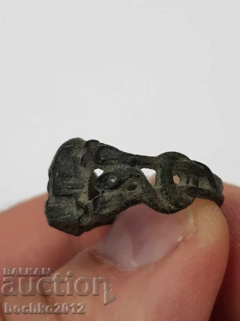 Delivery of Rare original German ring with snakes and skull WWII