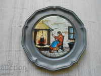 COLLECTOR'S DISH PLATE PLATE ZINC! MARKED!