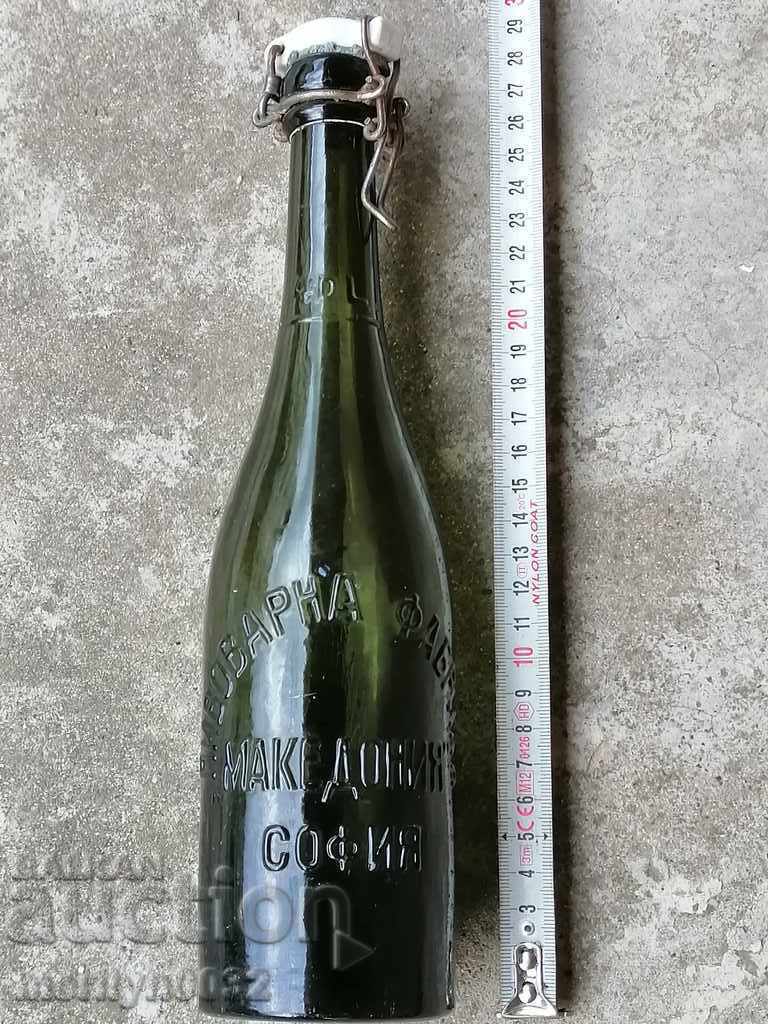 Old beer bottle "MACEDONIA", bottle, glass, RARE with price 77.00 BGN | € 39.37 Old beer bottle "MACEDONIA", bottle, glass, RARE with price 77.00 BGN | € 39.37