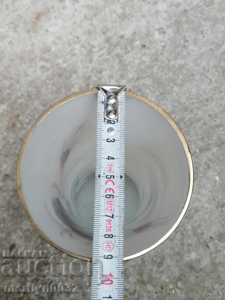 Old white glass vase hand painted - 5 Old white glass vase hand painted - 5