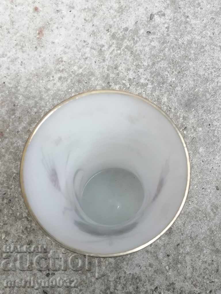 Old white glass vase hand painted - 7 Old white glass vase hand painted - 7