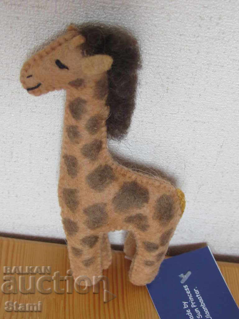 Jucărie din pâslă din pâslă ecologică Giraffe, realizată manual, n