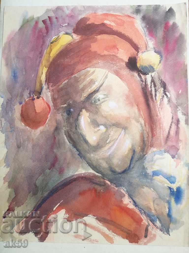 "Clown" - Watercolor