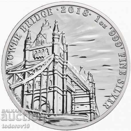 1 oz Silver Tower Bridge - 2018