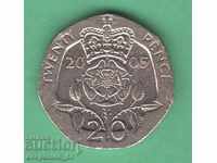 (¯`'•.¸ 20 pence 2005 MAREA BRITANIE ¸.•'´¯)