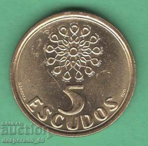 (¯` '• .¸ 5 escudo 1992 PORTUGALIA UNC •. •' ´¯)