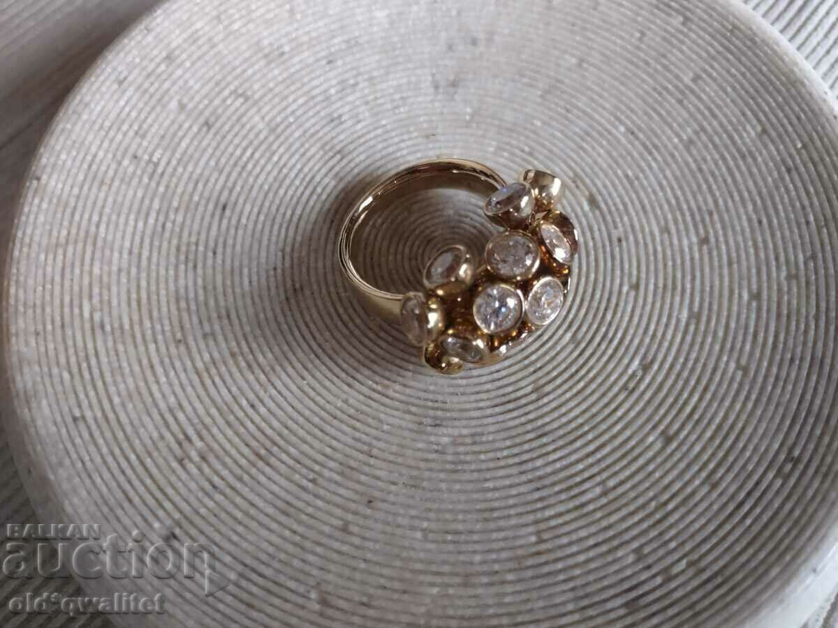 Auction Designer silver ring with many stones Auction Designer silver ring with many stones