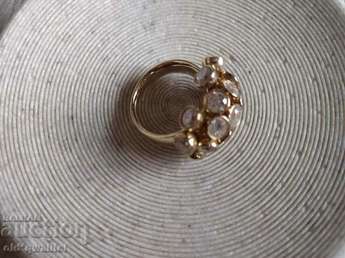 Designer silver ring with many stones - 5 Designer silver ring with many stones - 5