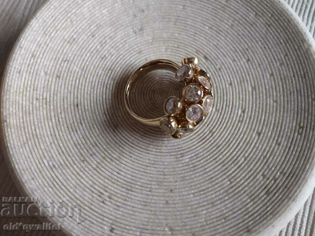 Designer silver ring with many stones - 6 Designer silver ring with many stones - 6