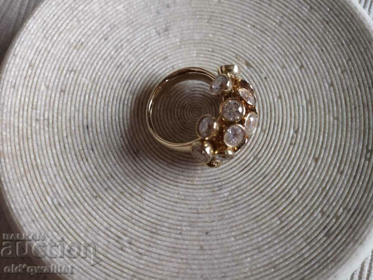 Designer silver ring with many stones - 7 Designer silver ring with many stones - 7