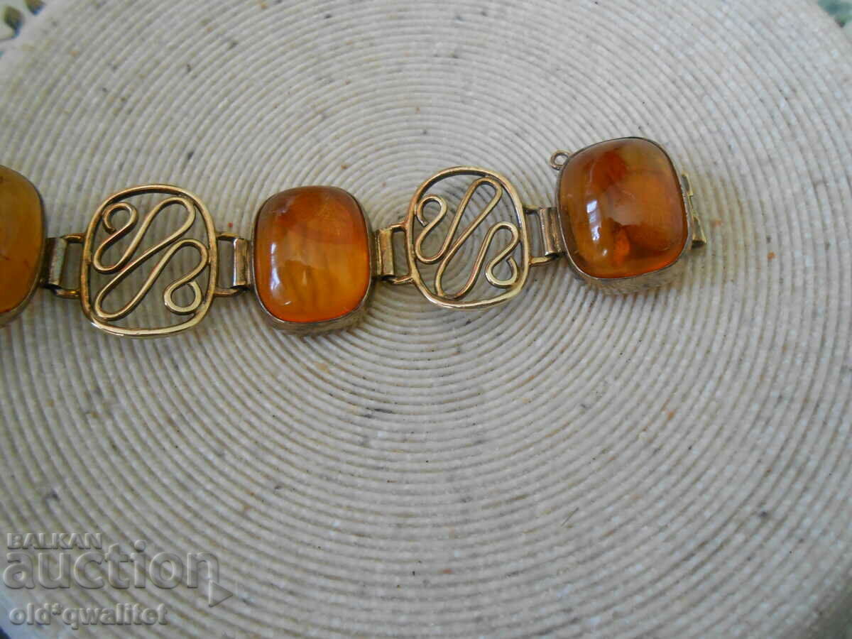 Delivery of Beautiful SILVER BRACELET with gilding, Amber Delivery of Beautiful SILVER BRACELET with gilding, Amber