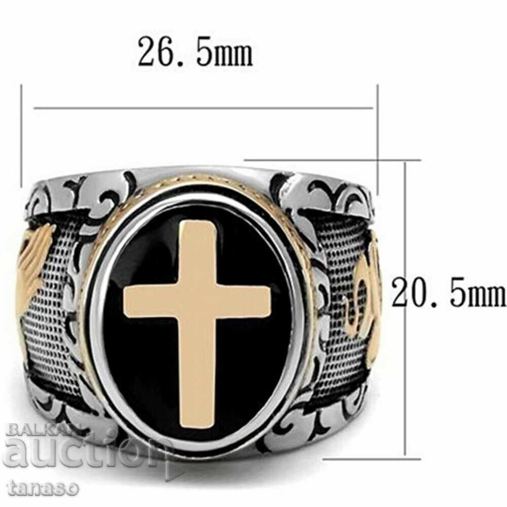 Auction  Beautiful male Gothic ring, cross