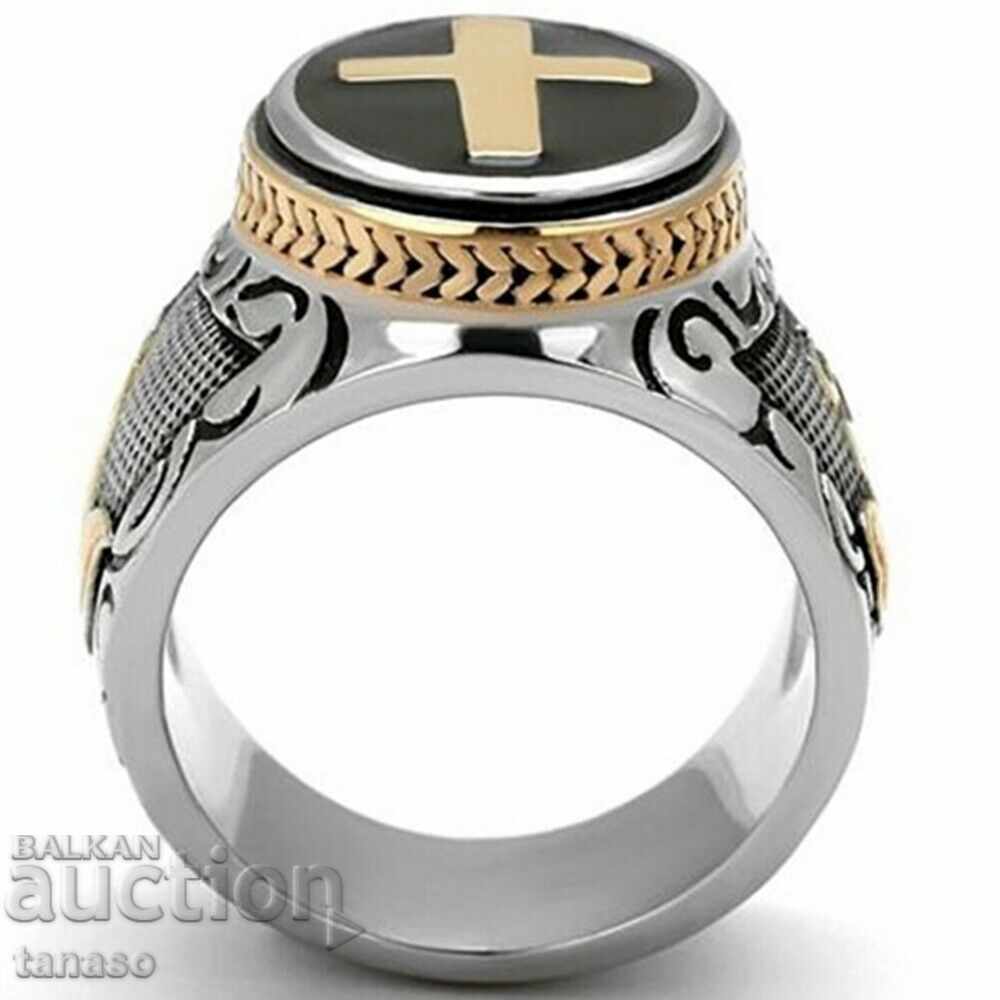 Beautiful male Gothic ring, cross