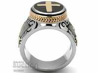 Beautiful male Gothic ring, cross