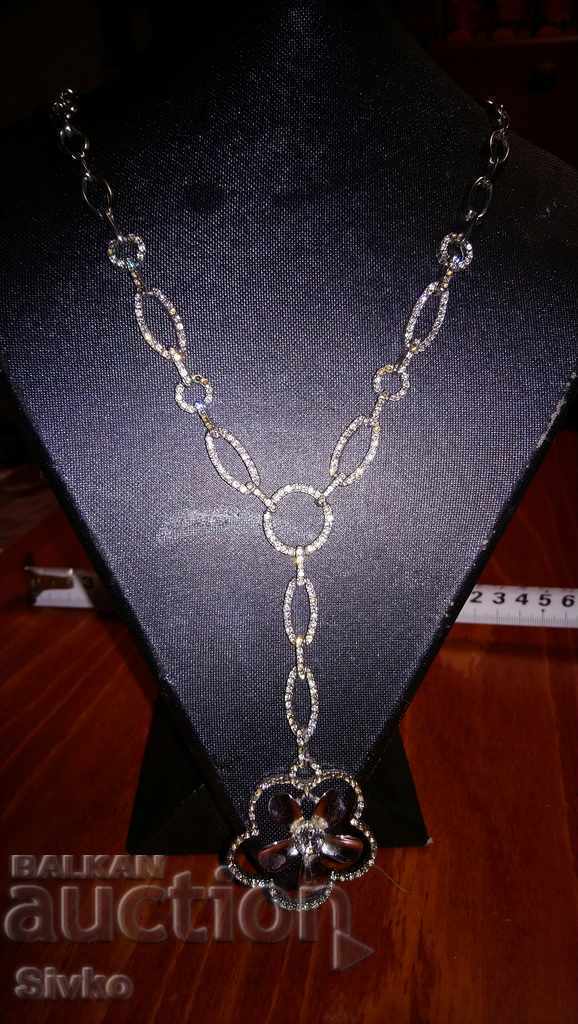 Necklace flower metal rhinestones Necklace flower metal rhinestones